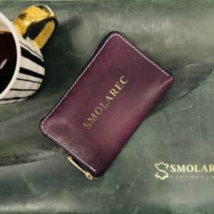 Portfel/etui na zamek (burgund ze złotem)